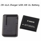 CB-2LA Charger + NB-8L Battery For Canon PowerShot A2200, A3000, A3100, A3300,