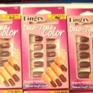 5 WHOLESALE Fing'rs Duo tone Color Nails Nail Kit Burgundy Highlights BC2521