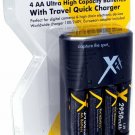 4 Batteries + Charger for Nikon EN-MH2-B4, MH-73, 25814, EN-MH2-B2, MH-72, 25787