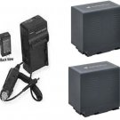 2 Batteries +Charger for Panasonic CGA-D54 CGA-D54S CGR-D54 VW-VBD55 CGA-D54SE1B