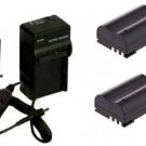 TWO 2 Batteries + Charger for Olympus EVOLT E-30 E-300 E-330 E-500 E-510 E-520