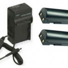 TWO 2 D-L172 D-LI72 Batteries + Charger Kit for Pentax Optio Z10 Digital Camera
