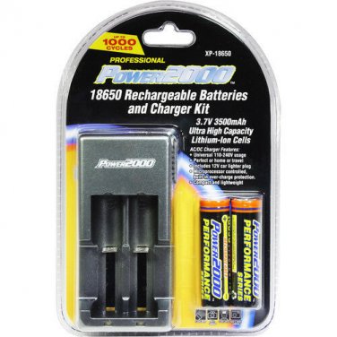 Vidpro Power2000 XP-18650 Battery 3.7V 3500MaH and Charger Kit / 110/240V