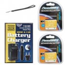 2X LB060 Battery + Charger for Kodak PIXPRO AZ522 AZ521 AZ501 AZ421 AZ361 AZ362
