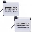 TWO Batteries AHDBT401 for GoPro HERO 4, CHDHY401, CHDHX401, CHDBX401, CHDBY401,
