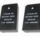 TWO 2 EN-EL20 Batteries for Nikon 1 J1 1 J2 CoolPix A 1J1 1J2 ENEL20 Digital