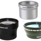 Wide + Tele Lens + Tube Adapter bundle for Canon Powershot A510 A520 A540