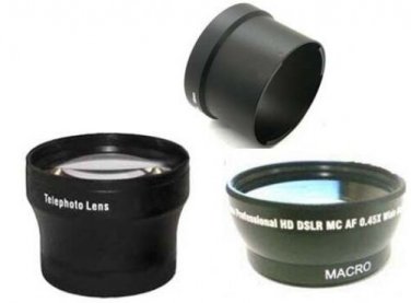 Wide Lens + Tele Lens + Tube bundle for Panasonic DMC-LX5 DMC-LX5K DMC-LX5W