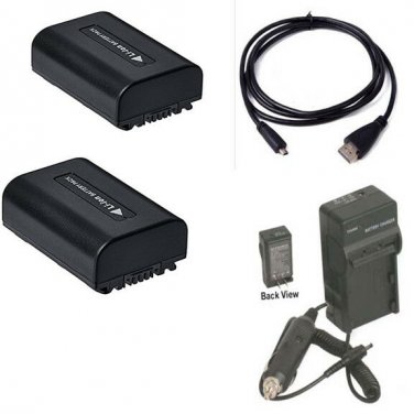 Batteries + Charger +Hdmi Cable for Sony HDR-CX620 HDR-CX670 HDR-PJ620 HDR-PJ670