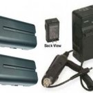 2 Batteries + Charger for Sony DCR-VX2100 DSR-PD170 PD170P DCM-M1 HDR-AX2000