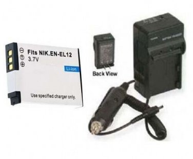 Battery + Charger for Nikon S8200 S6200 S1200PJ S1200 PJ AW100 AW130