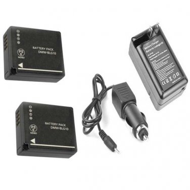2x DMW-BLG10 DMW-BLG10E Batteries + Charger for Panasonic DMC-GFK DMC-GF6W GF6KK