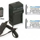 TWO 2 Batteries + Charger for Samsung SMX-C200UN SMX-K40 SMX-K40BN SMX-K40BP
