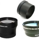 Wide + Tele Lens + Tube bundle for Kodak EasyShare Z612 Z712 Z812 Z1012 Z8612