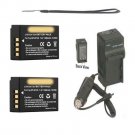 2X NP-W126 Batteries + Charger for Fuji FujiFilm FinePix X-Pro1 HS30 HS33 X-M1