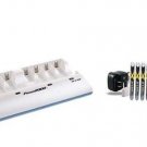 8 Pack AA NiMH Batteries 3100nAh with Wall and Car Charger 110-240v