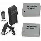 Two Batteries NB-10L NB10L + Charger for Canon Powershot SX40 HS SX40HS Camera