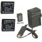 2 Batteries + Charger BP-DC4 BP-DC4-U BP-DC04-E for Leica C-LUX 1 D-LUX 2 3 4