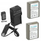 TWO 2X Batteries BLN-1 + Charger for Olympus DSLR E-P5 PEN OM-D E-M5 OM-D E-M1