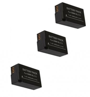 3X DMW-BLC12 DMW-BLC12PP DMW-BLC12E Batteries for Panasonic DMC-GH2 DMC-FZ200 G6