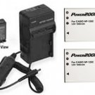 TWO Batteries + Charger for Casio EX-Z690 EX-Z690BK EX-Z690SR EX-Z690RD EX-ZS12