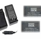 TWO 2X LPE17 Batteries + Charger for Canon Rebel EOS T7i, EOS 800D,