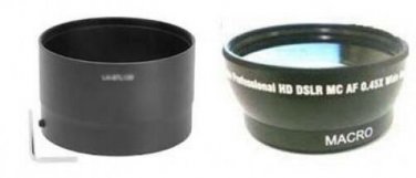 Wide Lens + Tube Adapter bundle for Nikon CoolPix P500 Digital Camera