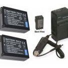 TWO BP-1030 ED-BP1030 Batteries +Charger for Samsung NX200 EV-NX200ZBSBUS NX-200