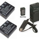 2X Batteries + Charger for Panasonic DMC-GF3 DMC-GF3K DMC-GF3R DMC-GF5 DMC-GF5X