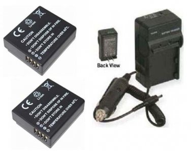2X Batteries + Charger for Panasonic DMC-GF3 DMC-GF3K DMC-GF3R DMC-GF5 DMC-GF5X
