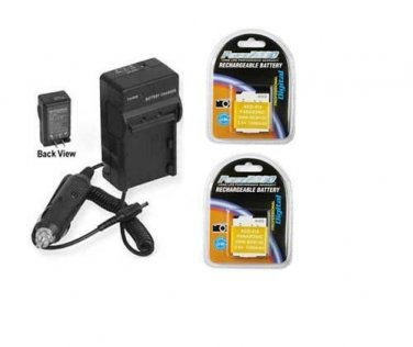 TWO 2 Batteries + Charger for Panasonic DMC-ZS30K DMC-ZS30S