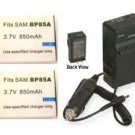 2 Battery + Charger for Samsung BP85A EABP85A EA-BP85A