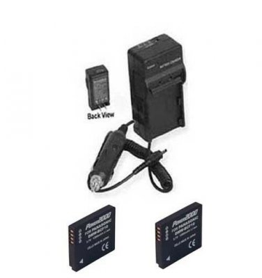 TWO 2X Batteries + Charger for Panasonic DMCFX48S DMCFX550 DMC-FX550N DMCFX550S