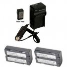TWO 2 Batteries + Charger for Panasonic PV-DV952 PV-DV953 PV-GS2 PV-GS9 PV-GS12S