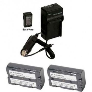 TWO 2 Batteries + Charger for Panasonic PV-DV952 PV-DV953 PV-GS2 PV-GS9 PV-GS12S