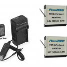 TWO 2X AHDBT-401 Rechargeable Battery + Charger For GoPro Hero4