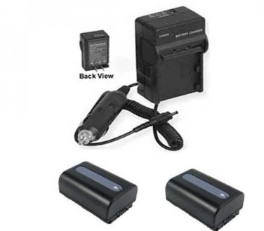 TWO 2X Batteries + Charger for Sony HDR-PJ600 HDR-PJ600V HDR-PJ600VE HDR-PJ600E
