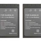 2 Batteries BLS-1 BLS-01 PS-BLS1 for Olympus Evolt E-400 E-410 E-420 E-450 E-620