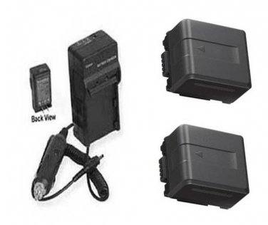2X Batteries + Charger for Panasonic HDC-HS900K HDC-HS900P HDC-HS900 HDC-SD800