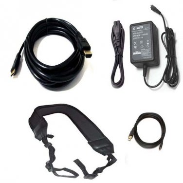 AC ADAPTER + USB + HDMI + STRAP for Canon HF32 HFR56 HFR57 HFR506 EF R56 HF R57
