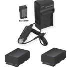 2 Batteries + Charger for Samsung HMX-F80 HMX-F800 HMX-F800BN HMX-F800SN
