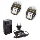 TWO 2 Batteries + Charger for Casio EX-Z85EO EX-Z85PK EX-Z85BE EX-Z85SR EX-Z90