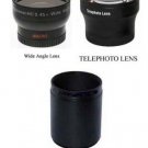 Wide + Tele Lens + Tube bundle for Panasonic DMC-FZ45 DMC-FZ45E FZ45K FZ45EB-K