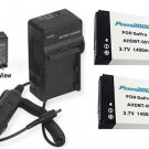 2 Batteries + Charger AHDBT001 for GoPro HD HERO MOTORSPORTS SURF HERO 960