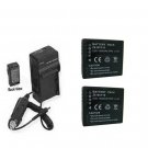 TWO 2 Batteries + Charger for Panasonic DMCF4P DMCF4K DMCFH1 DMC-FH1A DMC-FH1D