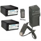 2X VW-VBT380 Batteries + Charger for Panasonic HC-V210 HC-V230 HC-V250 HC-V510