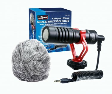 Compact Micro Video Microphone with Integrated Shock Mount for DSLR & Camcorder