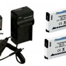 2 SLB-10A Batteries + Charger for Samsung WB850F WB855 WB855F EC-WB850FBPBUS