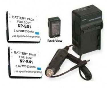2X Batteries + Charger for Sony DSC-W530G DSC-W530L DSC-W530B DSC-WX30 DSC-WX30B
