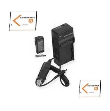 TWO Batteries + Charger for Sony DSC-W320P DSC-W320S DSC-W320R DSCW320S DSCW320R